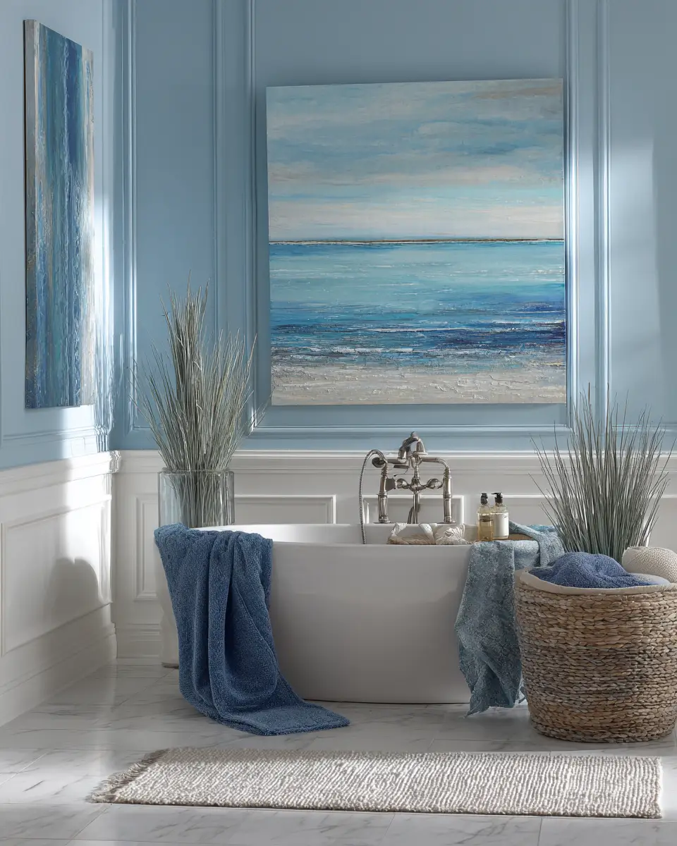Soft Blue Bathroom Decor Ideas