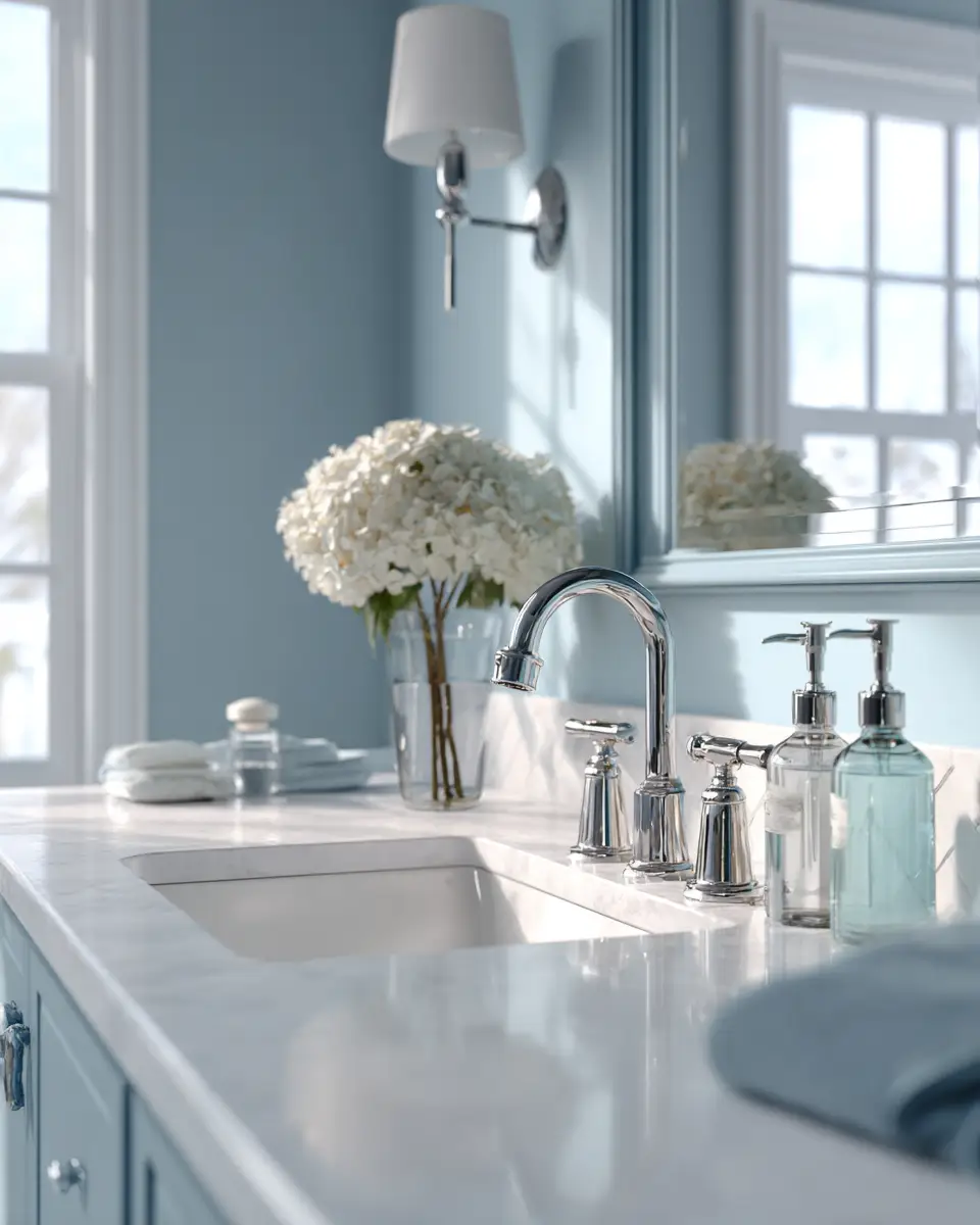 Soft Blue Bathroom Decor Ideas