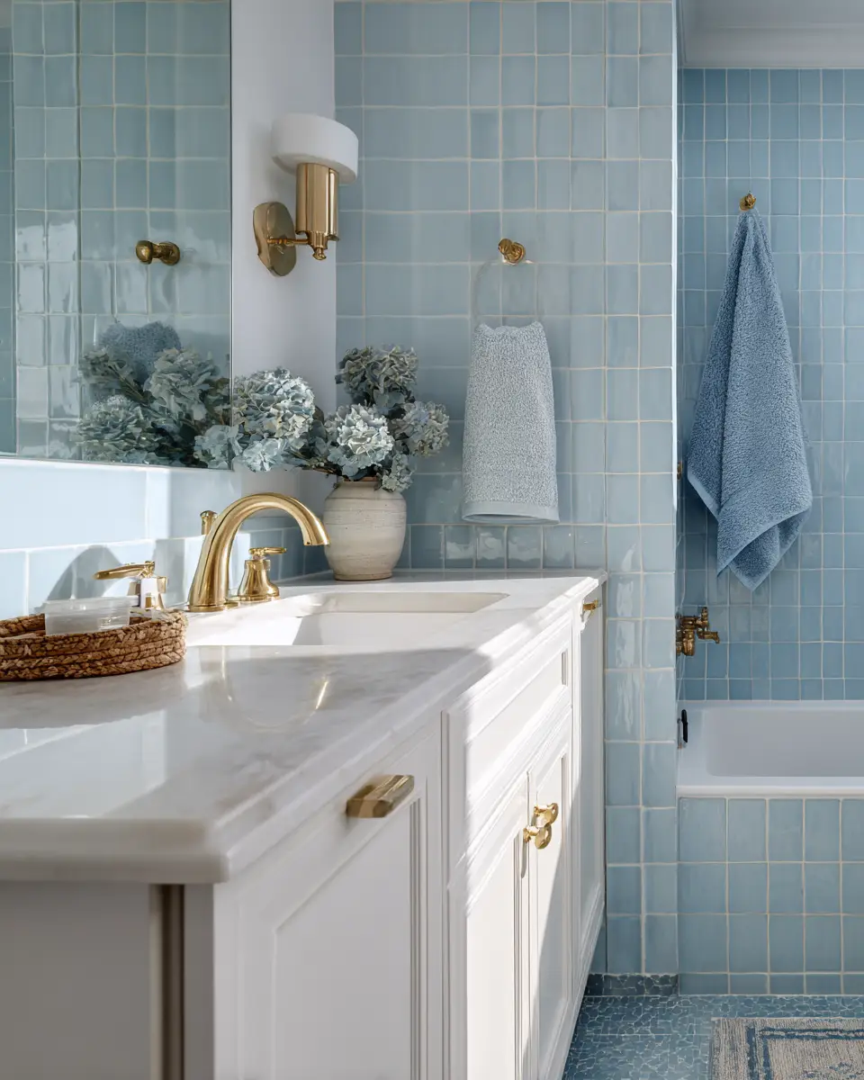 Soft Blue Bathroom Decor Ideas