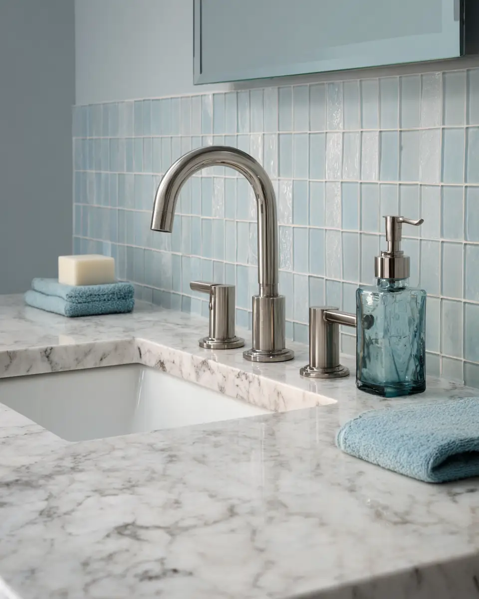 Soft Blue Bathroom Decor Ideas