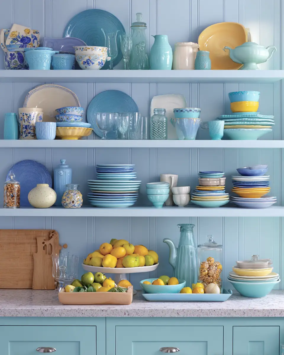 Soft Blue Kitchen Decor Ideas
