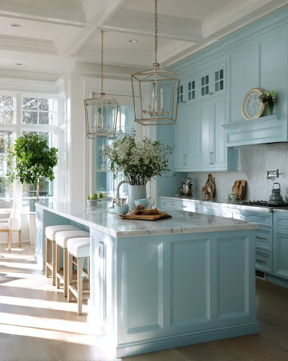 Soft Blue Kitchen Decor Ideas