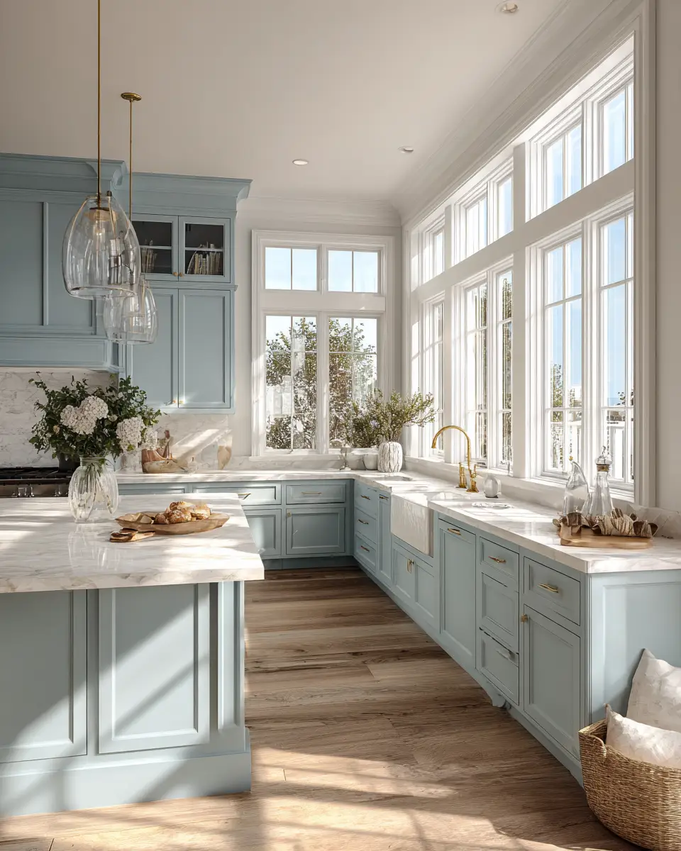 Soft Blue Kitchen Decor Ideas