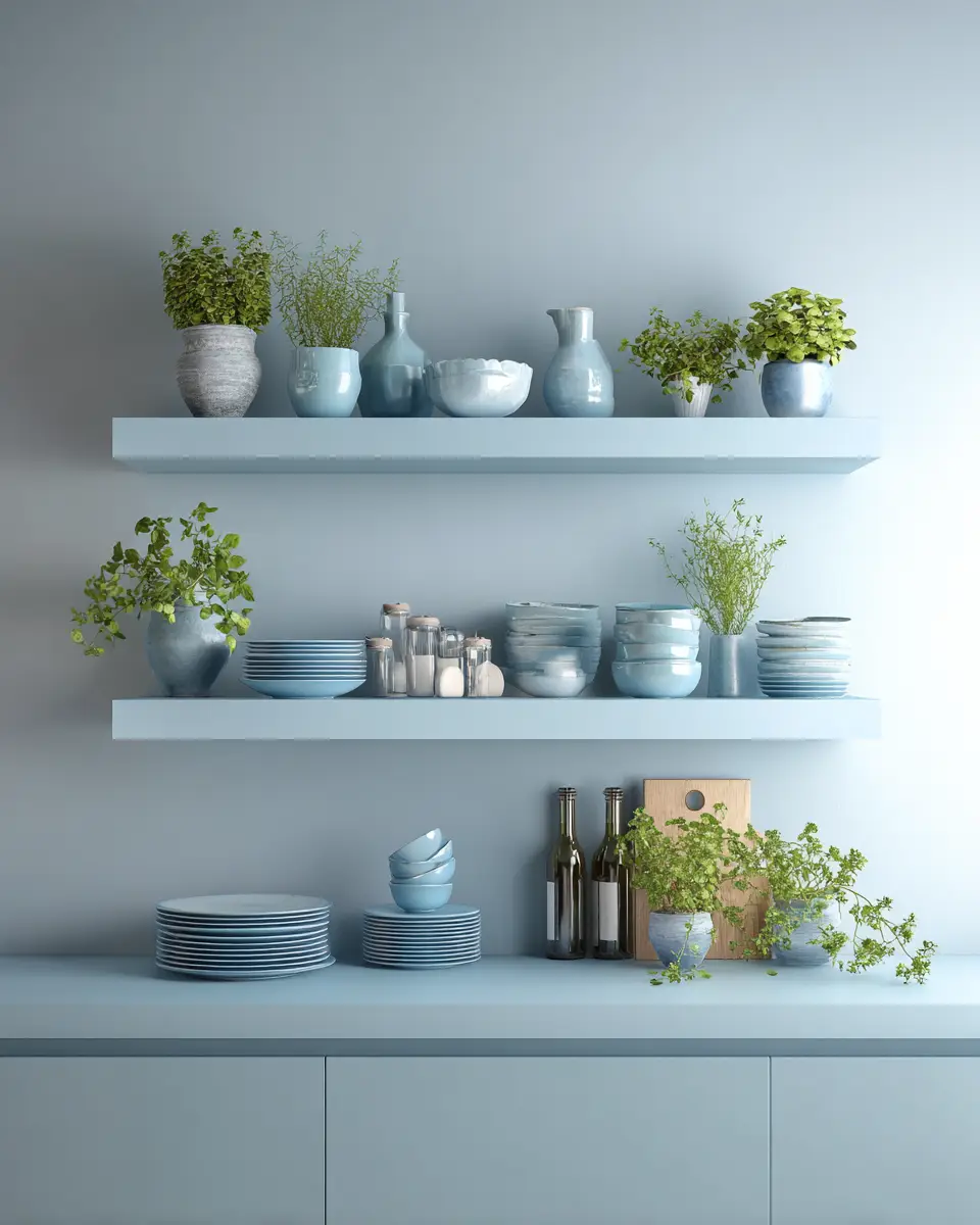 Soft Blue Kitchen Decor Ideas