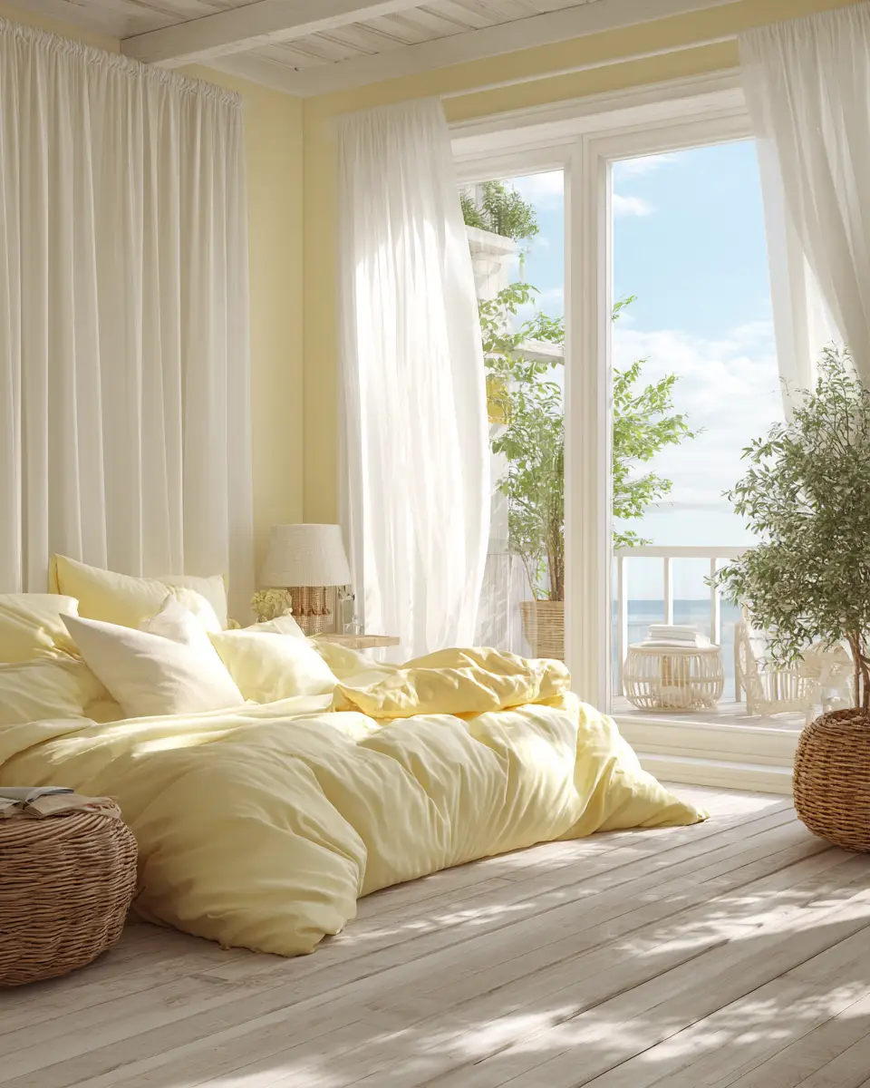 Soft Yellow Coastal Bedroom Decor Ideas