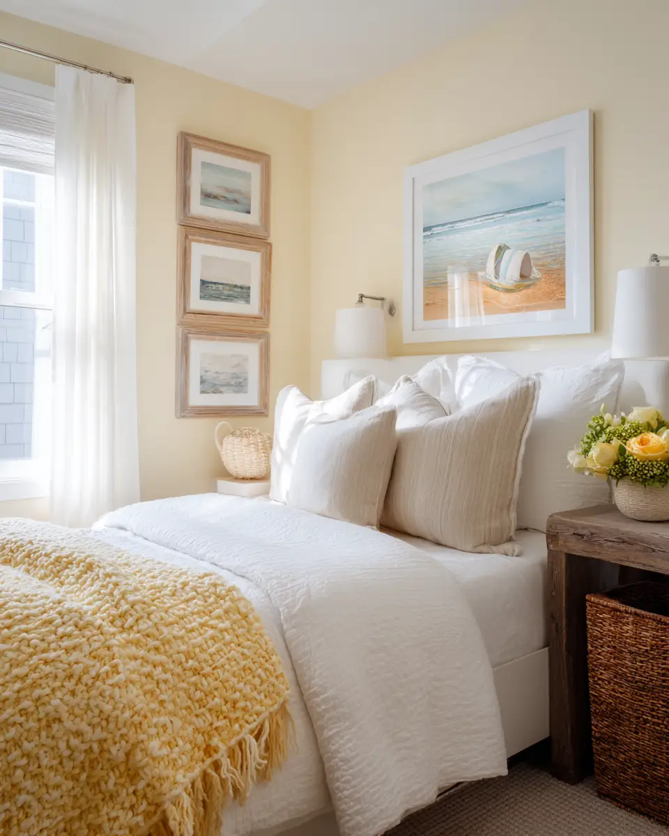 Soft Yellow Coastal Bedroom Decor Ideas