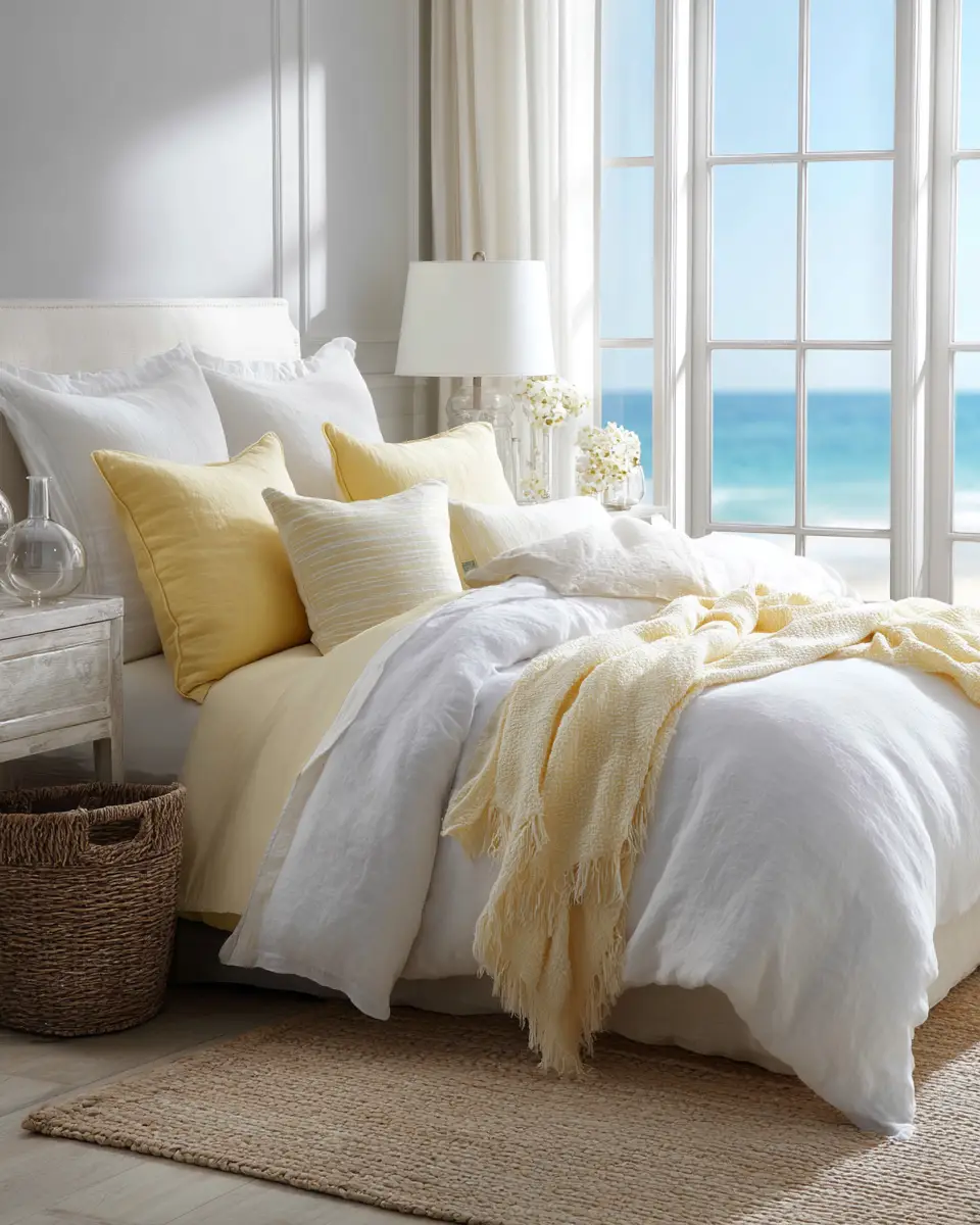 Soft Yellow Coastal Bedroom Decor Ideas