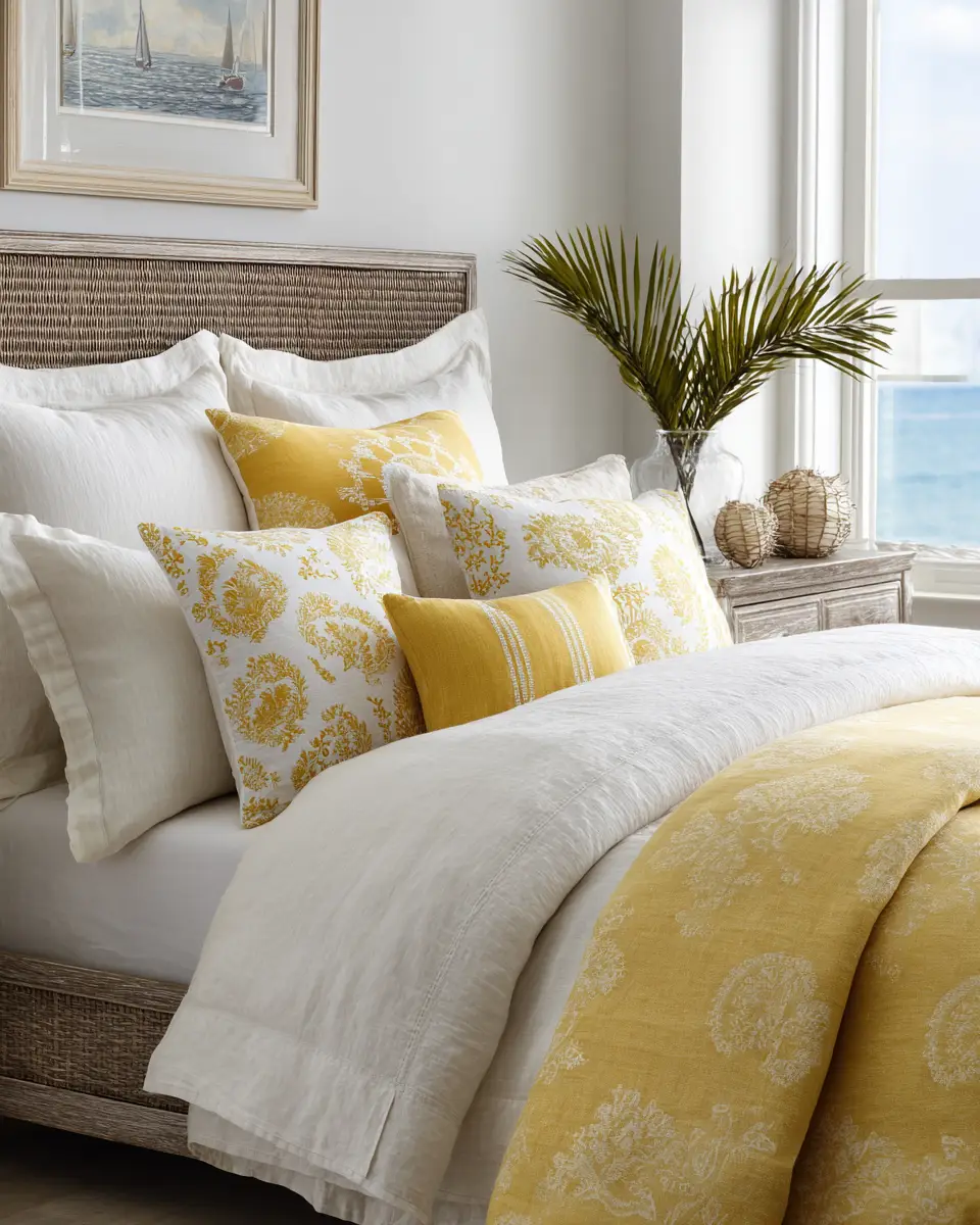 Soft Yellow Coastal Bedroom Decor Ideas