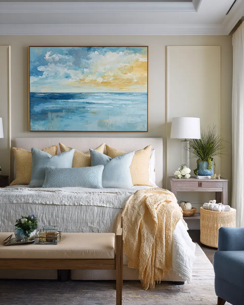 Soft Yellow Coastal Bedroom Decor Ideas