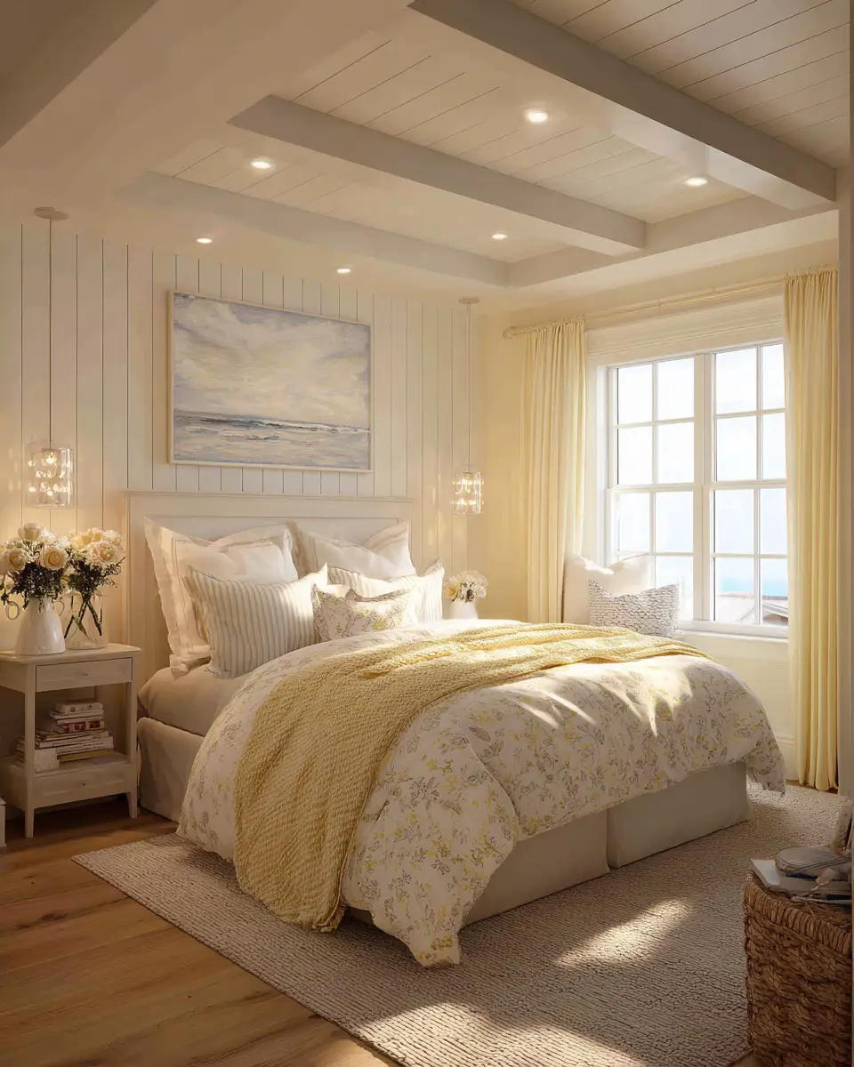 Soft Yellow Coastal Bedroom Decor Ideas