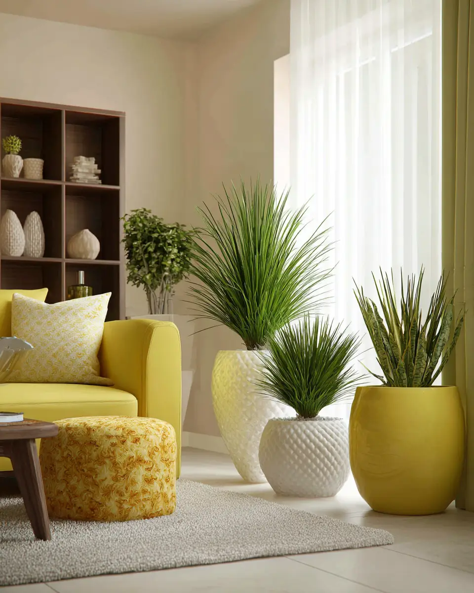 Soft Yellow Contemporary Living Room Decor Ideas