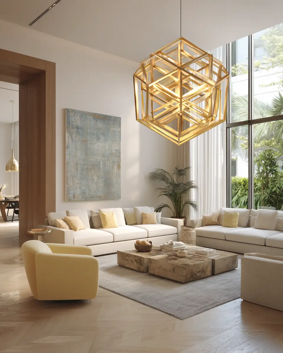 Soft Yellow Contemporary Living Room Decor Ideas