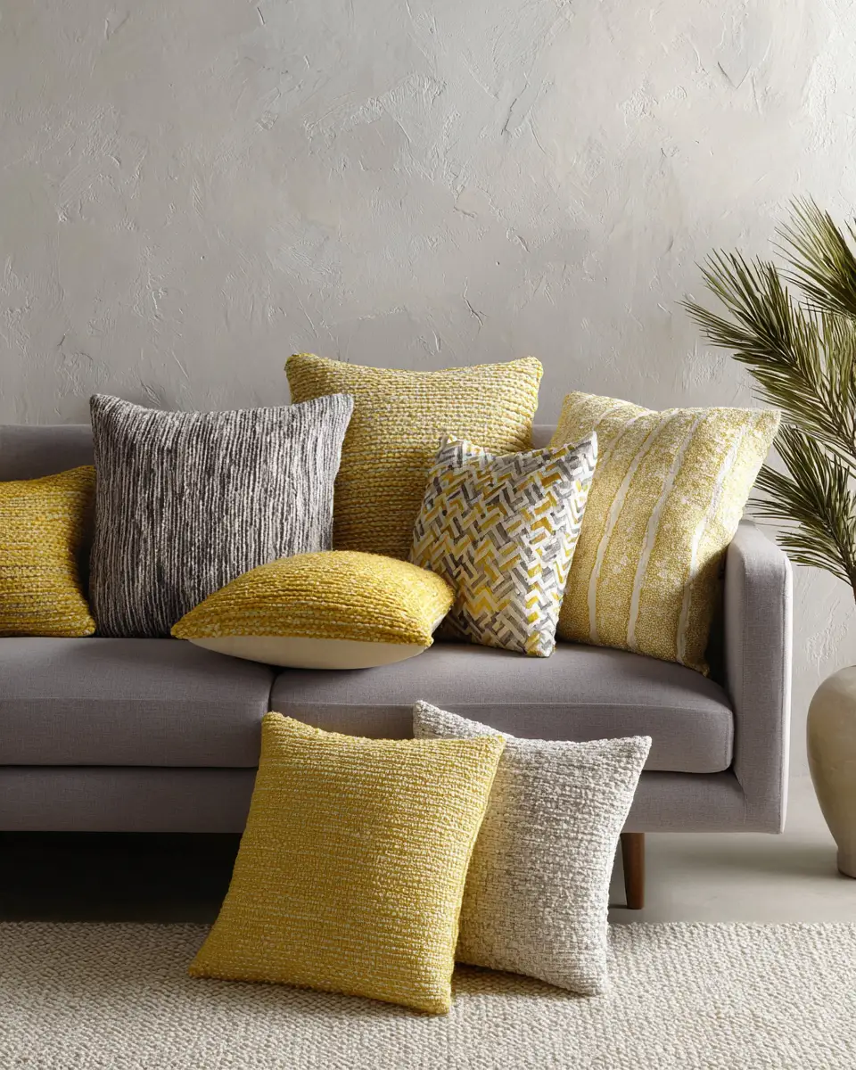Soft Yellow Contemporary Living Room Decor Ideas