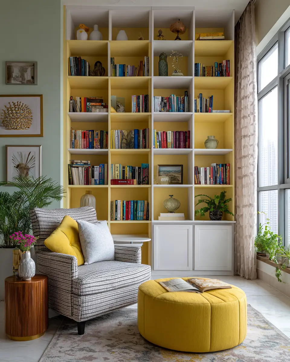 Soft Yellow Contemporary Living Room Decor Ideas