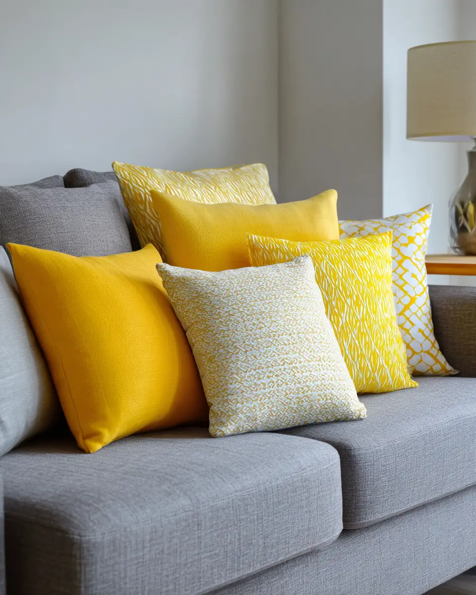 Soft Yellow Contemporary Living Room Decor Ideas