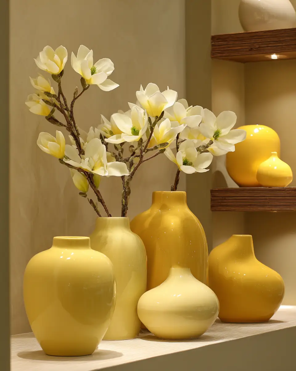 Soft Yellow Contemporary Living Room Decor Ideas