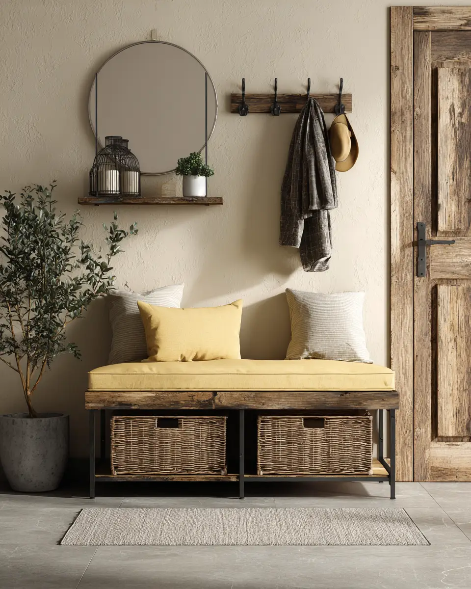 Soft Yellow Industrial Laundry Room Decor Ideas