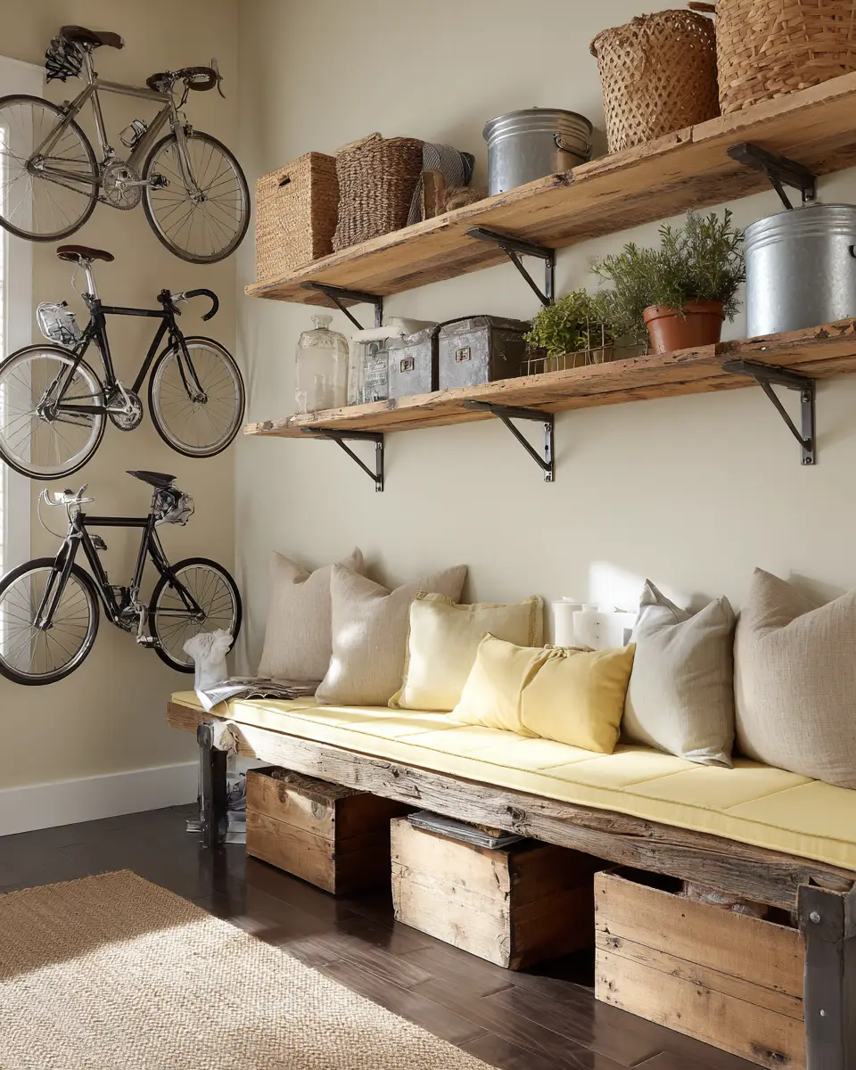 Soft Yellow Industrial Laundry Room Decor Ideas