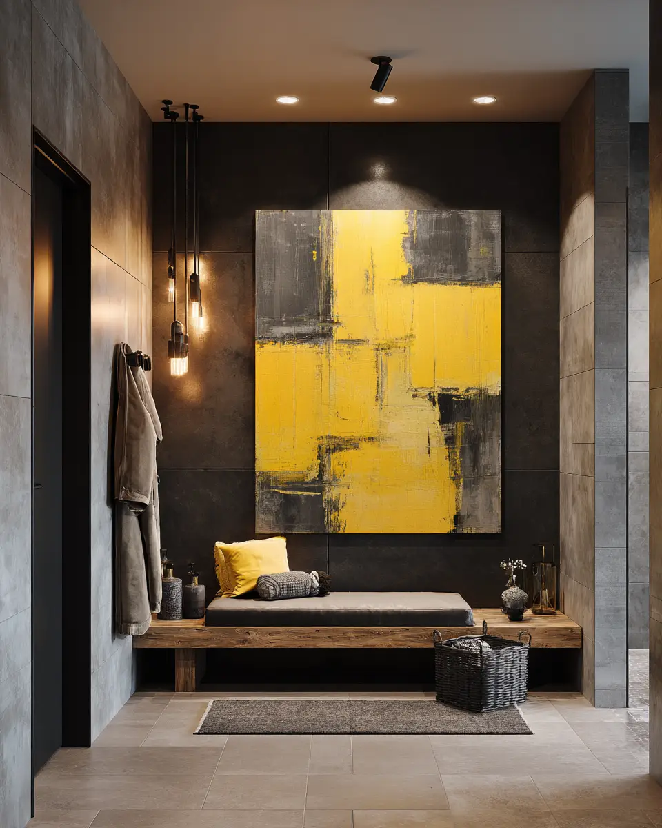 Soft Yellow Industrial Laundry Room Decor Ideas