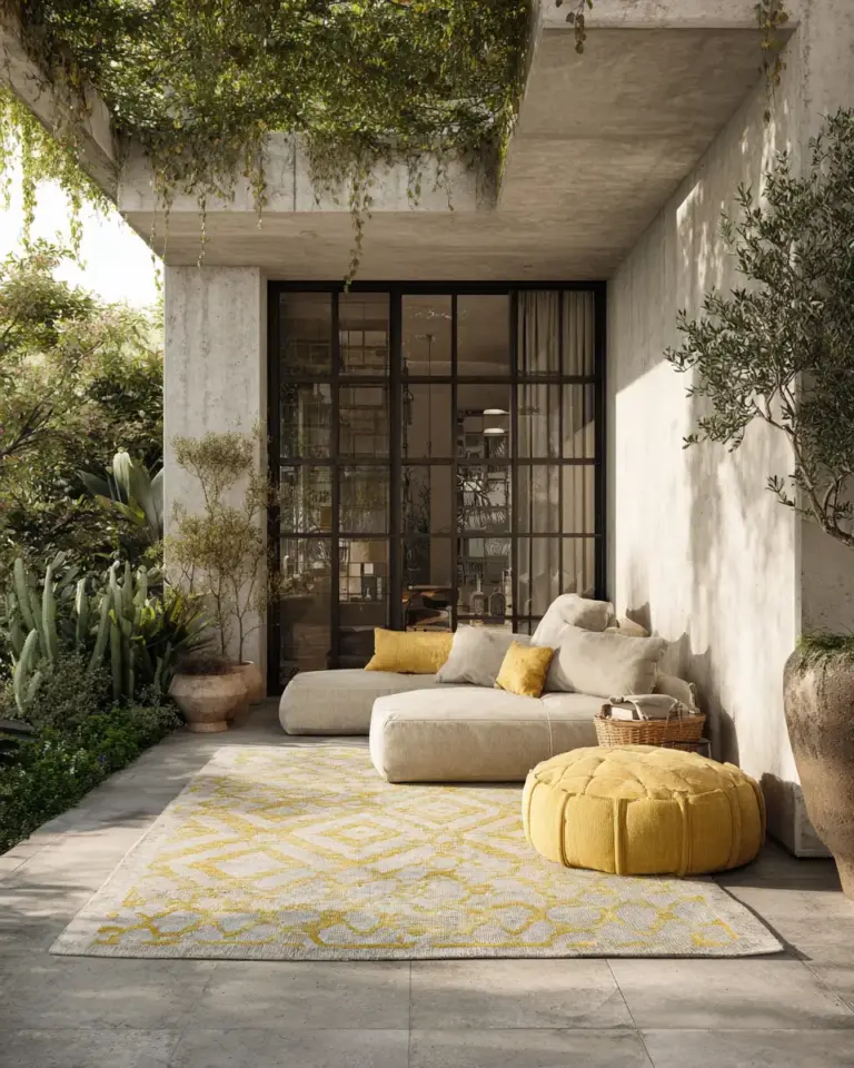 Soft Yellow Industrial Porch Decor Ideas - Featured