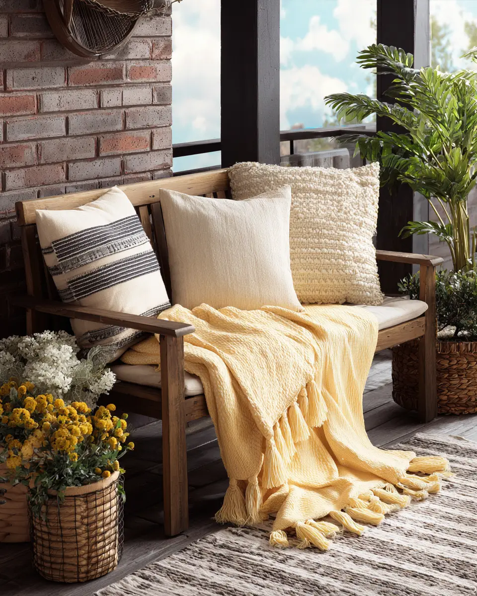 Soft Yellow Industrial Porch Decor Ideas