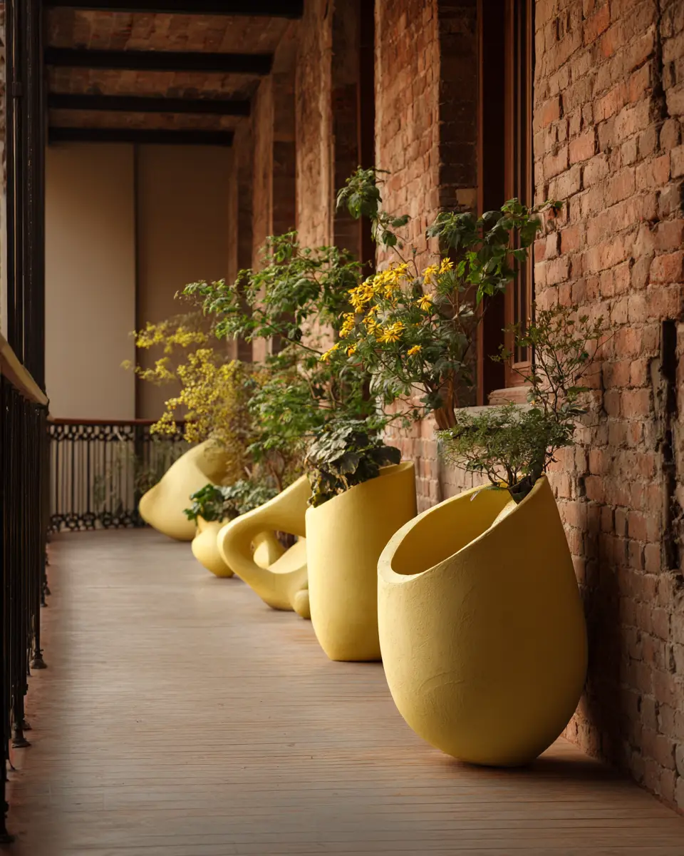 Soft Yellow Industrial Porch Decor Ideas