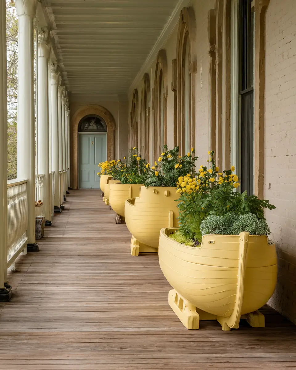 Soft Yellow Industrial Porch Decor Ideas