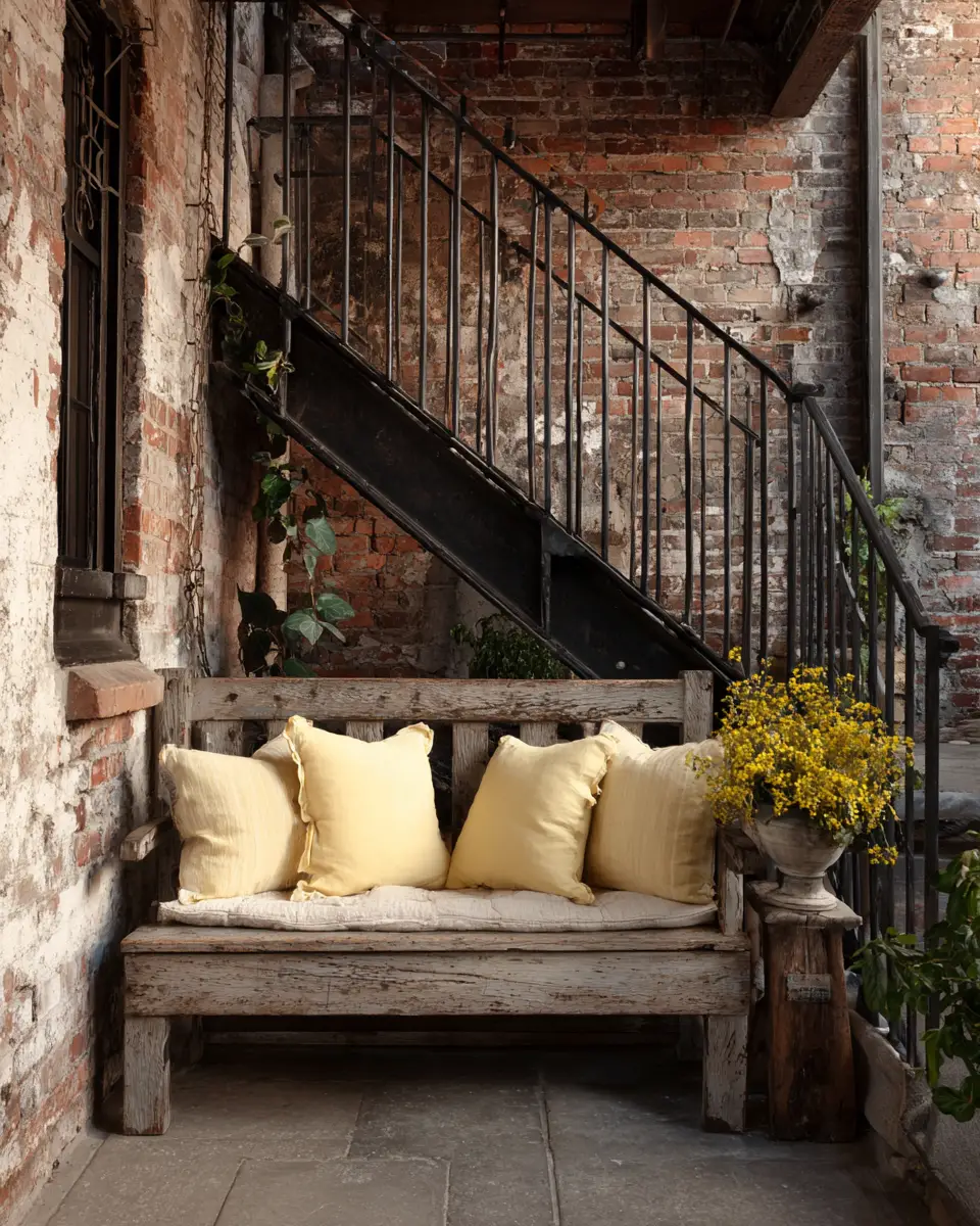 Soft Yellow Industrial Porch Decor Ideas