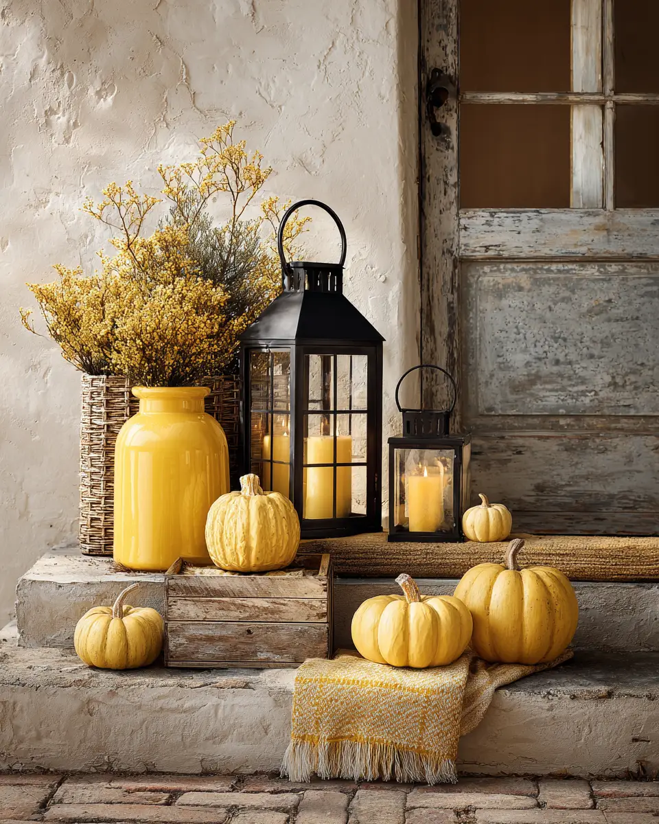 Soft Yellow Industrial Porch Decor Ideas