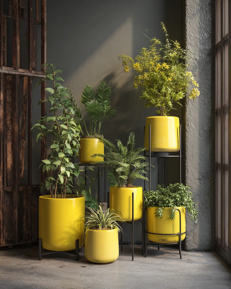 Soft Yellow Industrial Porch Decor Ideas