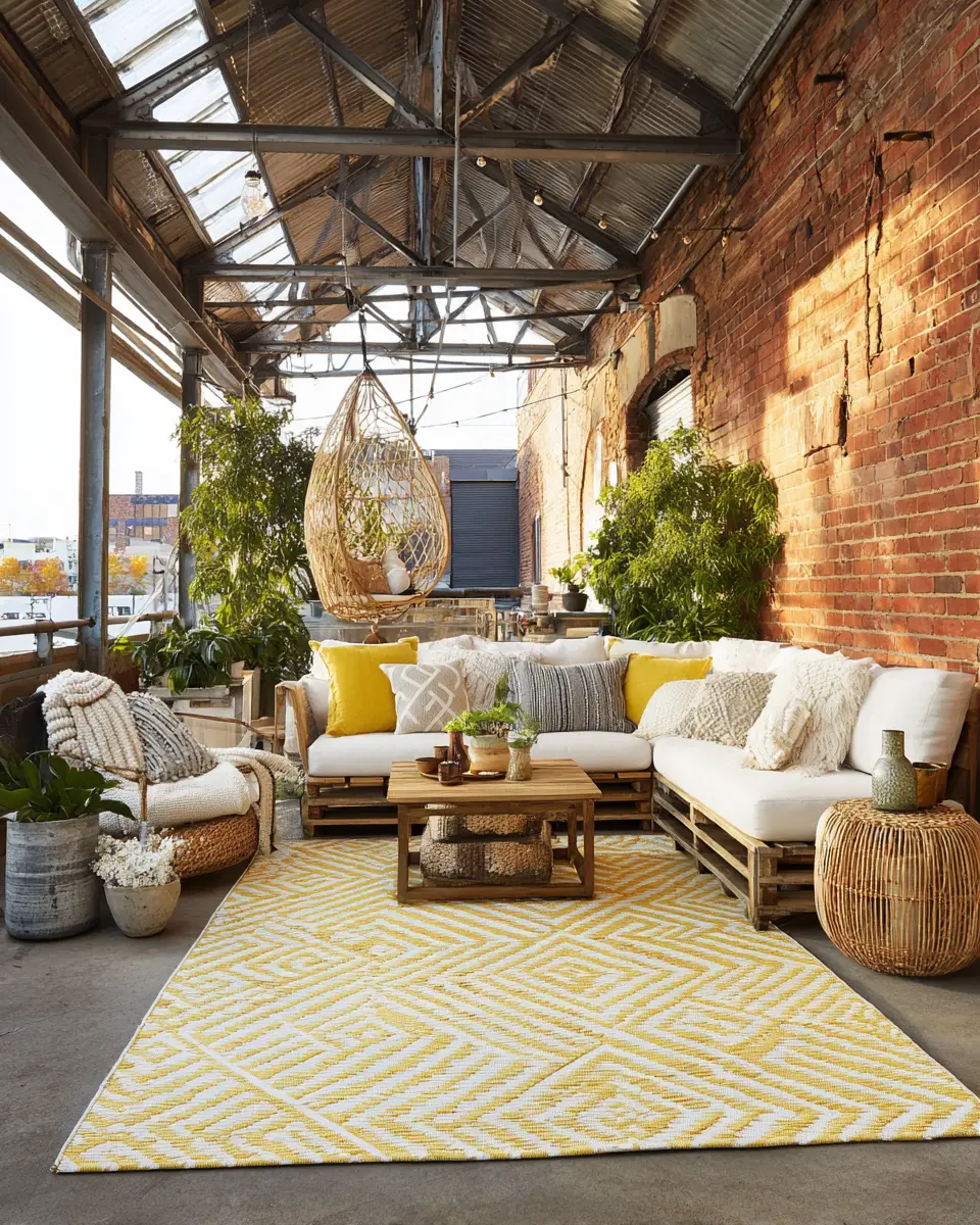Soft Yellow Industrial Porch Decor Ideas