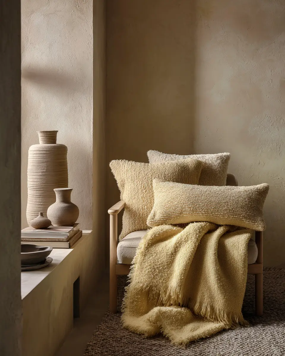 Soft Yellow Minimalist Home Office Decor Ideas