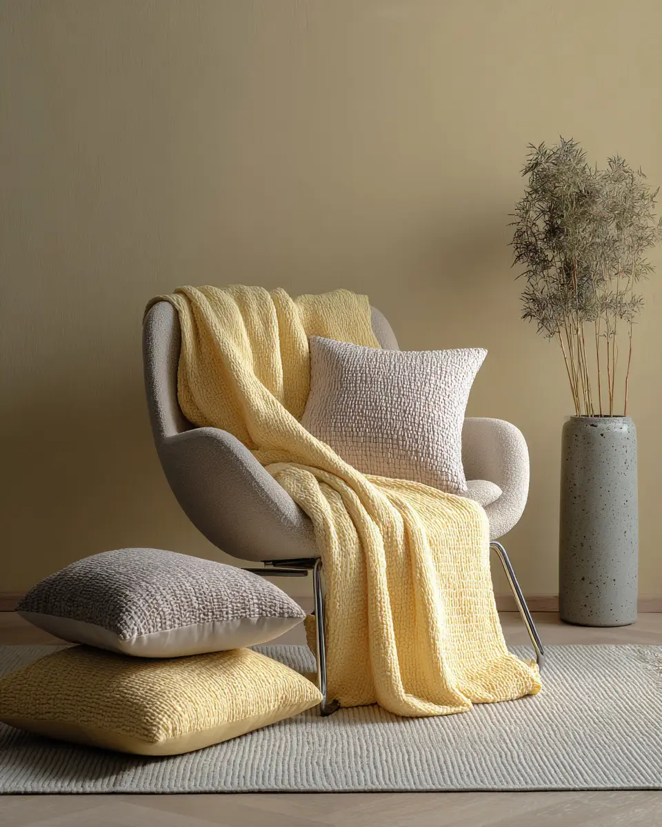 Soft Yellow Minimalist Home Office Decor Ideas