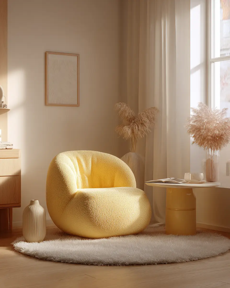 Soft Yellow Minimalist Home Office Decor Ideas