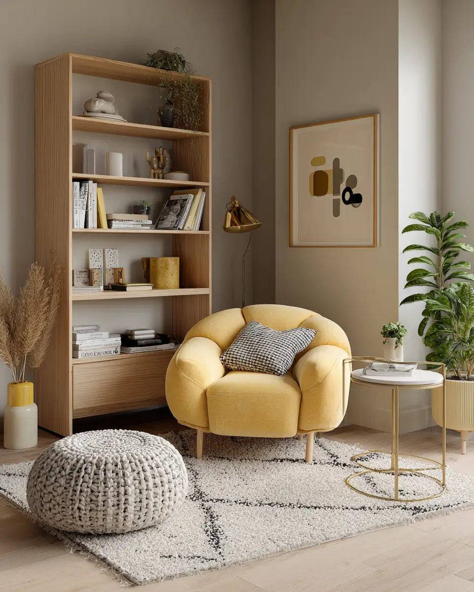 Soft Yellow Minimalist Home Office Decor Ideas