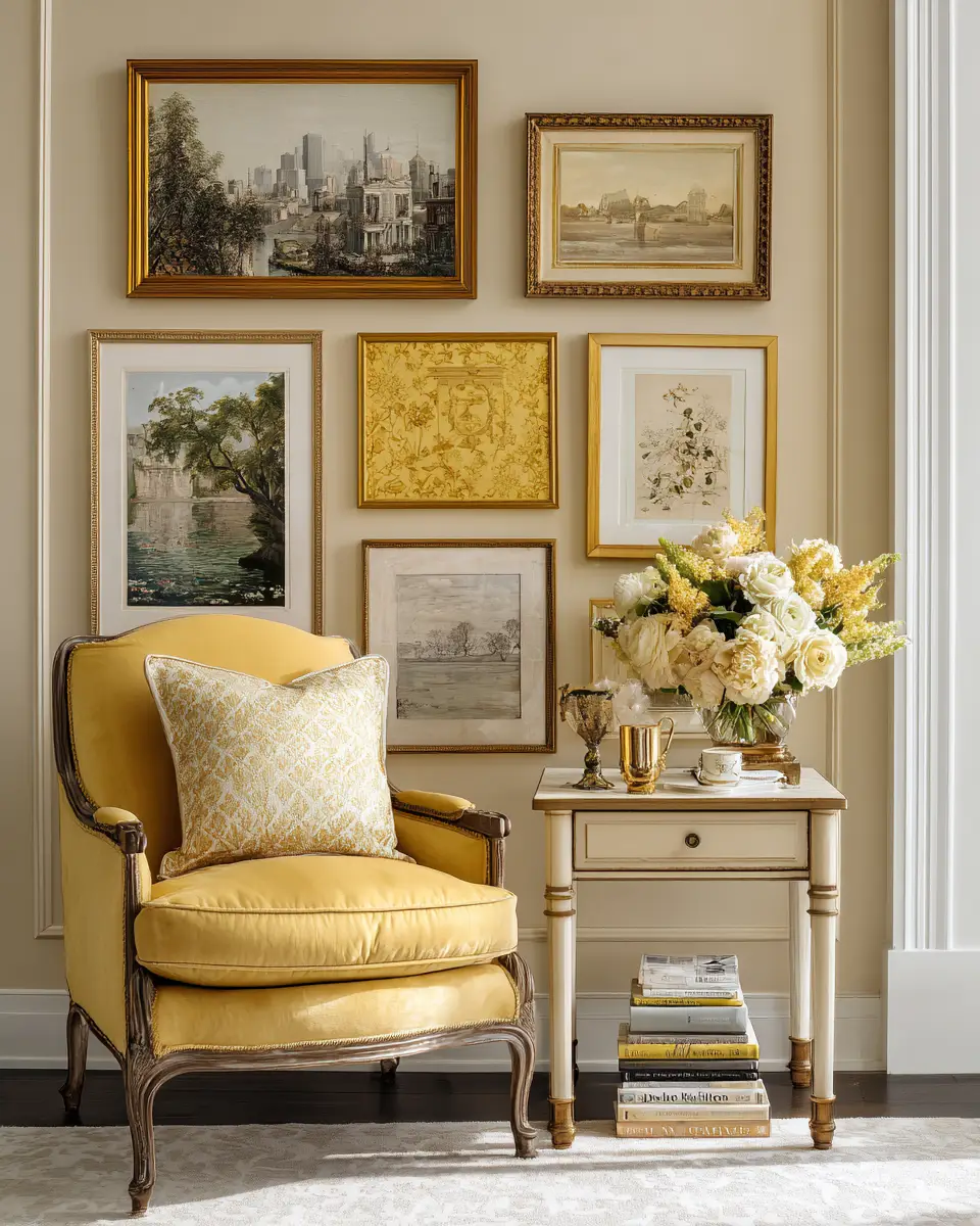 Soft Yellow Traditional Living Room Decor Ideas