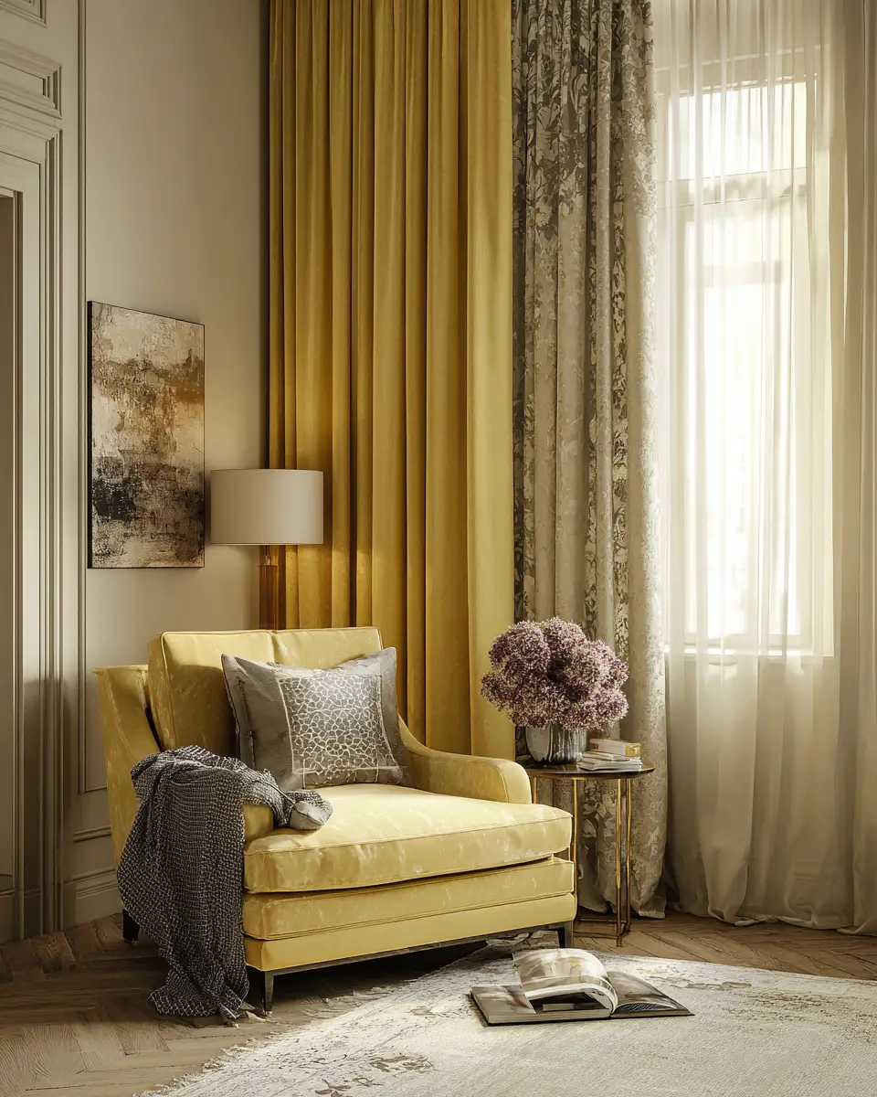 Soft Yellow Traditional Living Room Decor Ideas