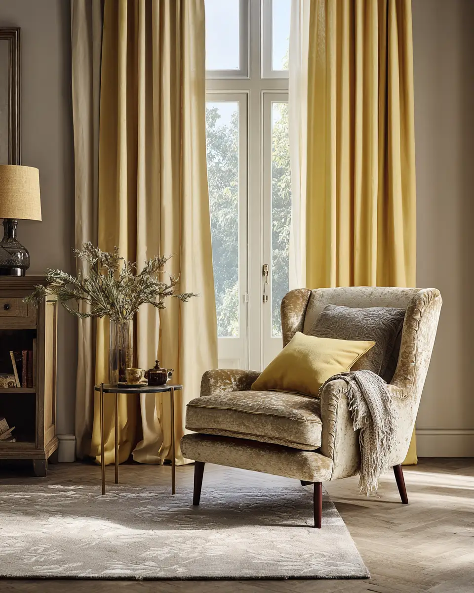 Soft Yellow Traditional Living Room Decor Ideas