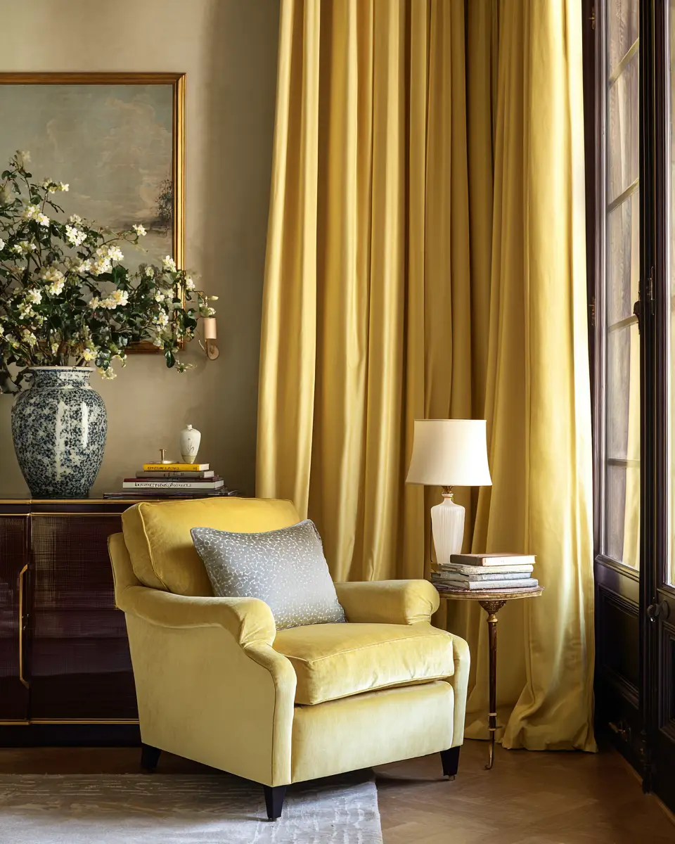Soft Yellow Traditional Living Room Decor Ideas