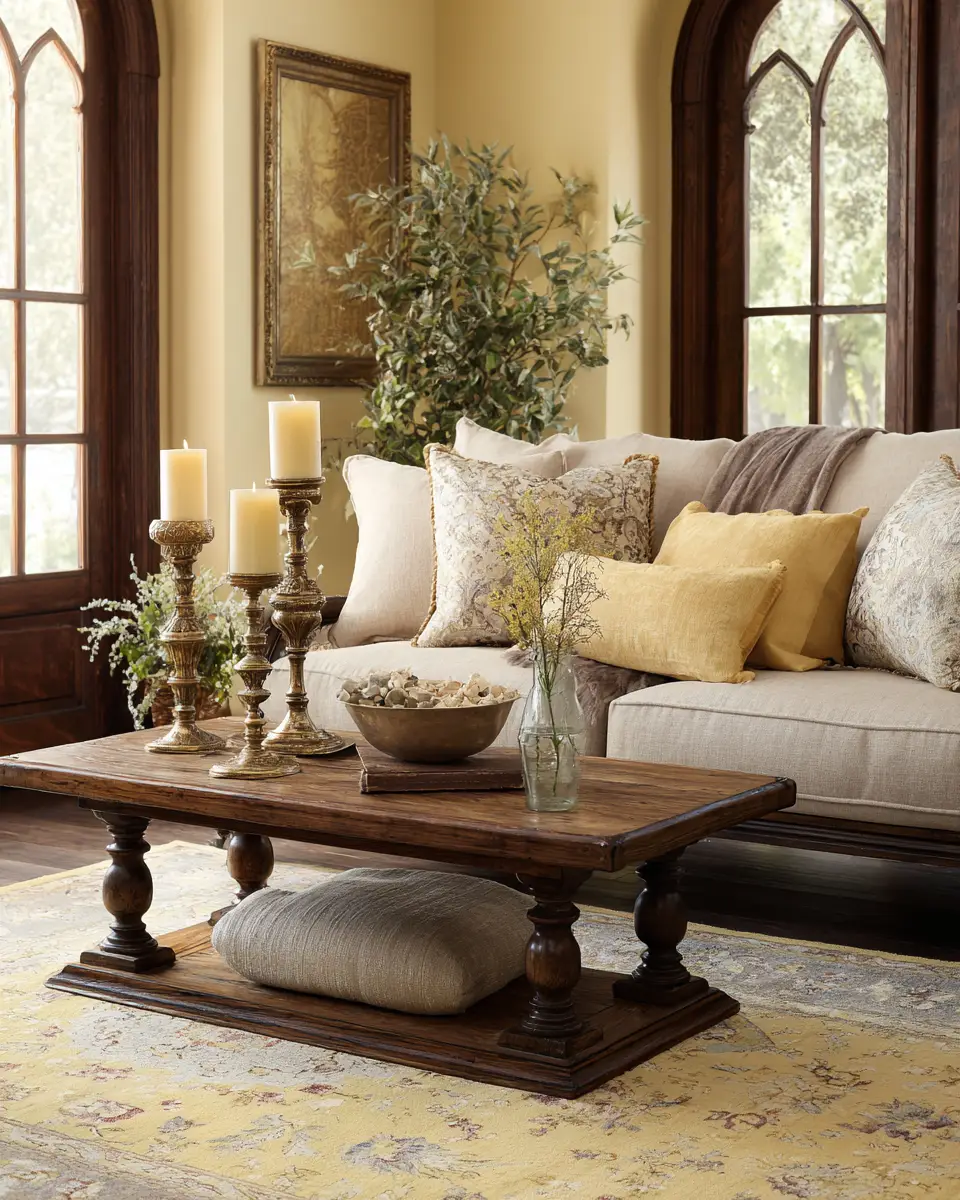 Soft Yellow Traditional Living Room Decor Ideas