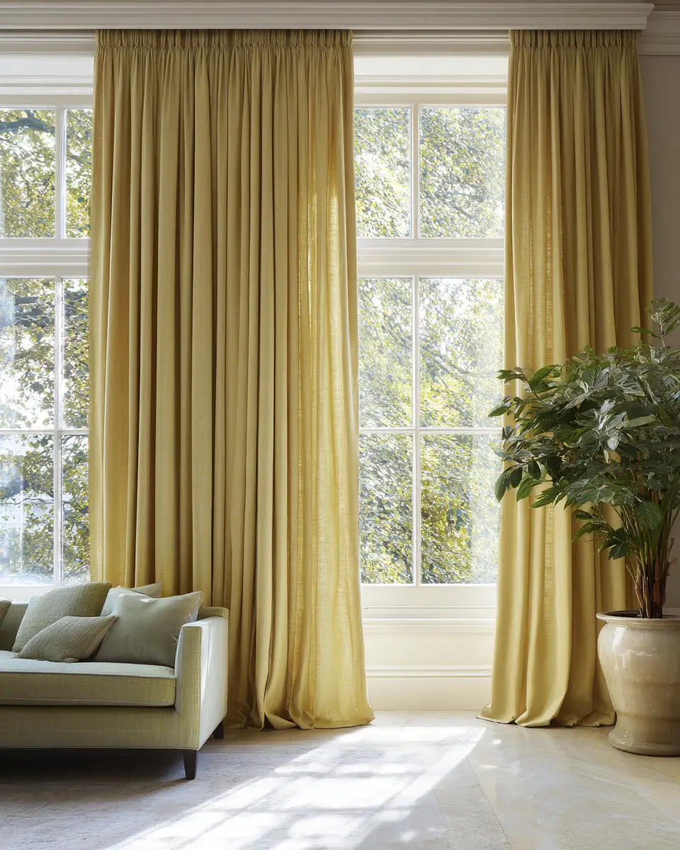 Soft Yellow Transitional Living Room Decor Ideas