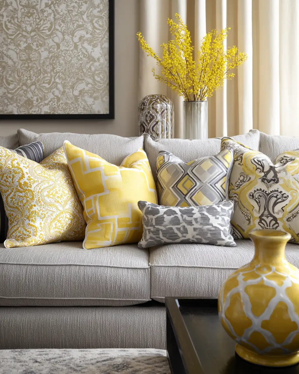 Soft Yellow Transitional Living Room Decor Ideas