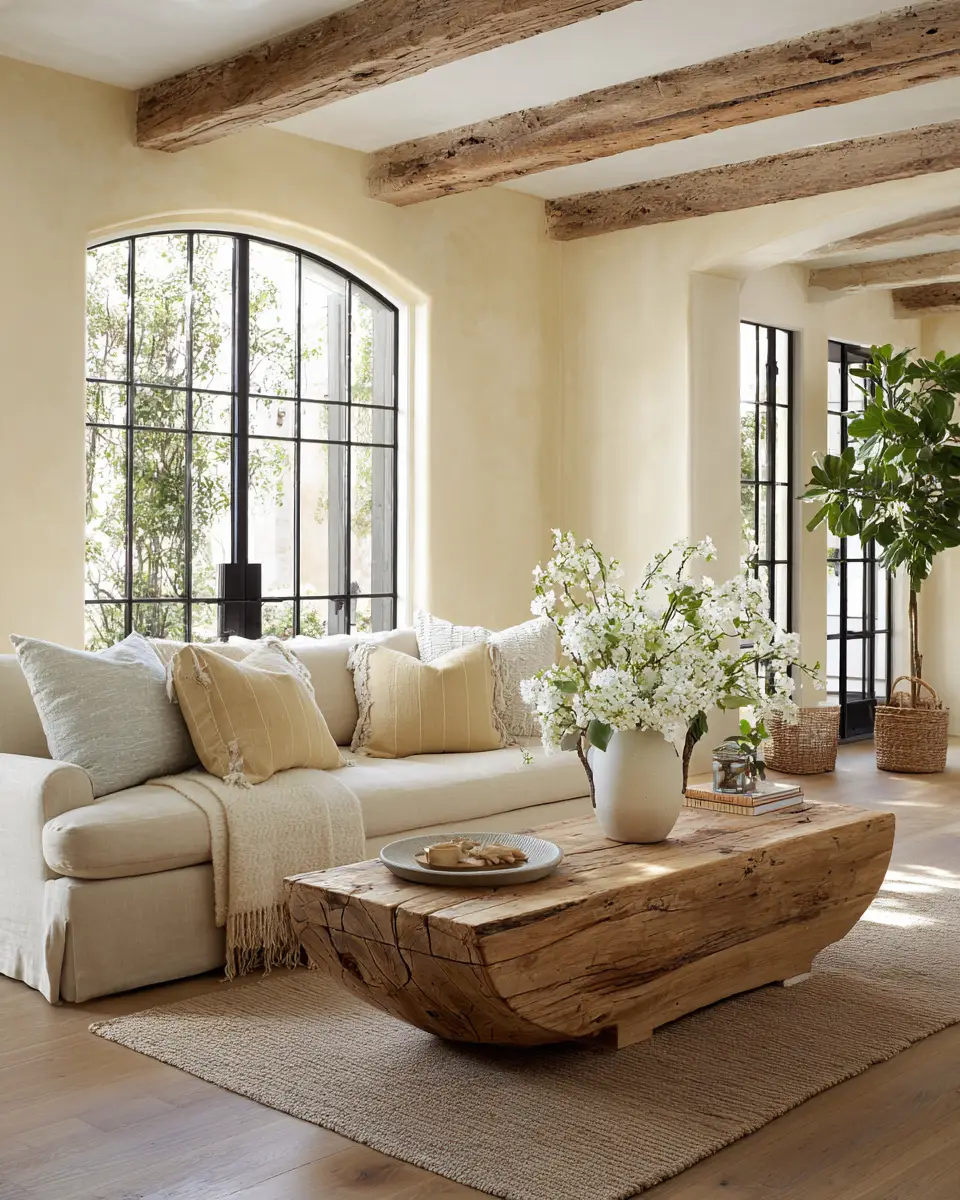 Soft Yellow Transitional Living Room Decor Ideas