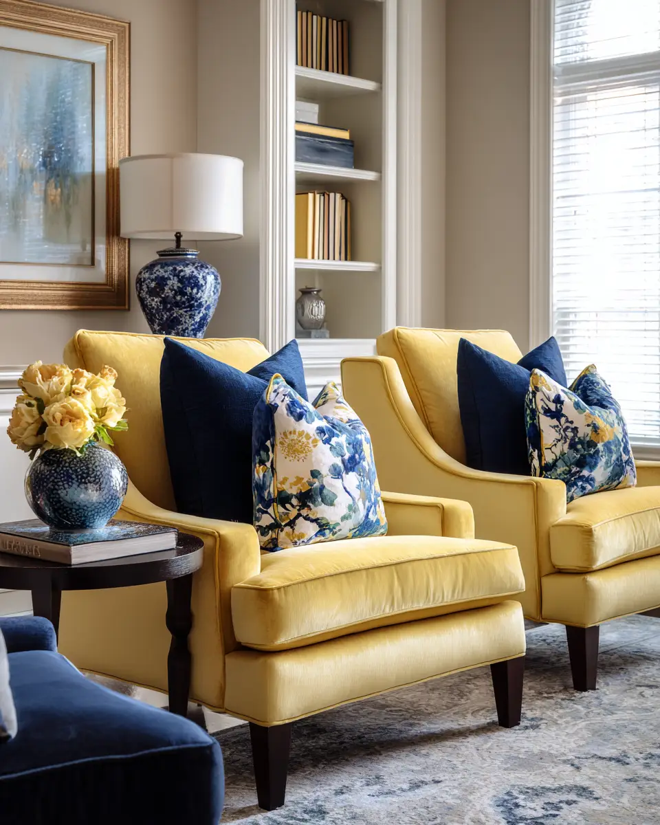 Soft Yellow Transitional Living Room Decor Ideas