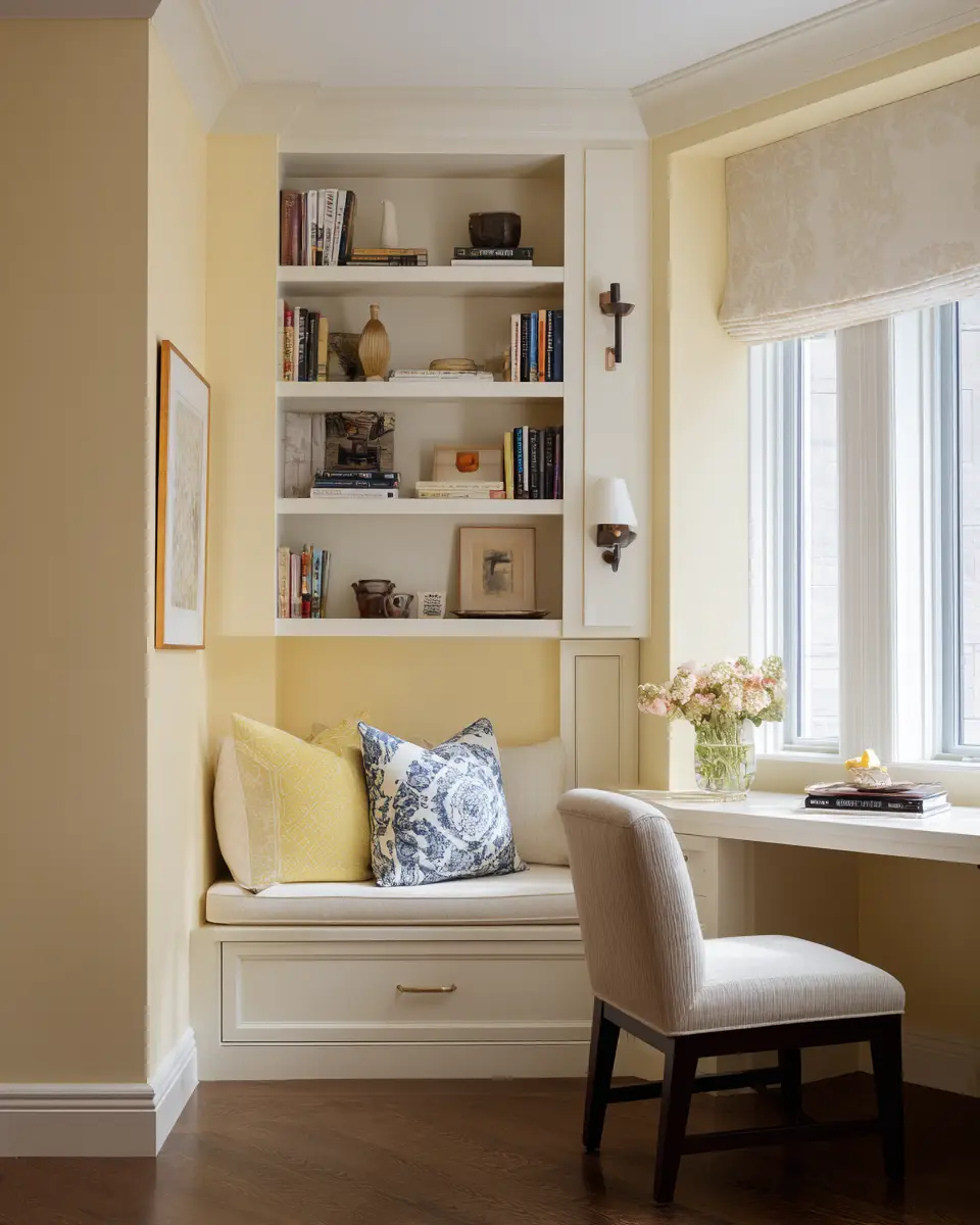 Soft Yellow Transitional Living Room Decor Ideas