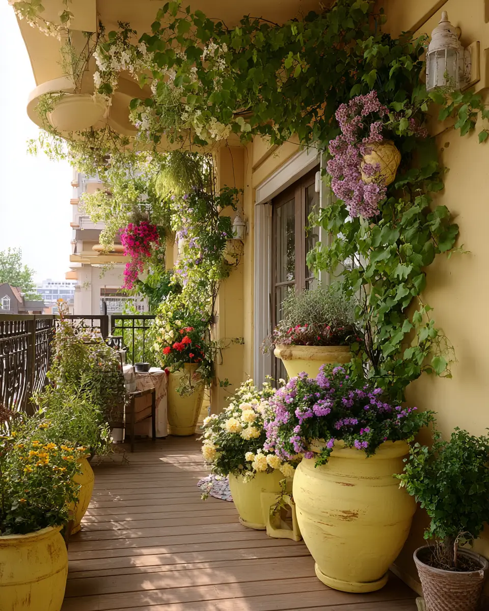 Soft Yellow Vintage Balcony Decor Ideas