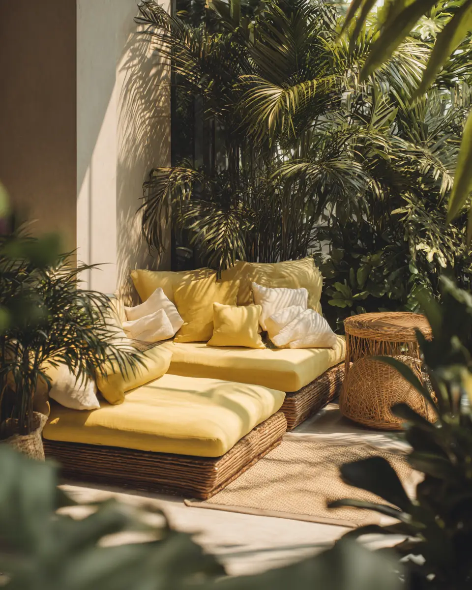 Soft Yellow Vintage Balcony Decor Ideas