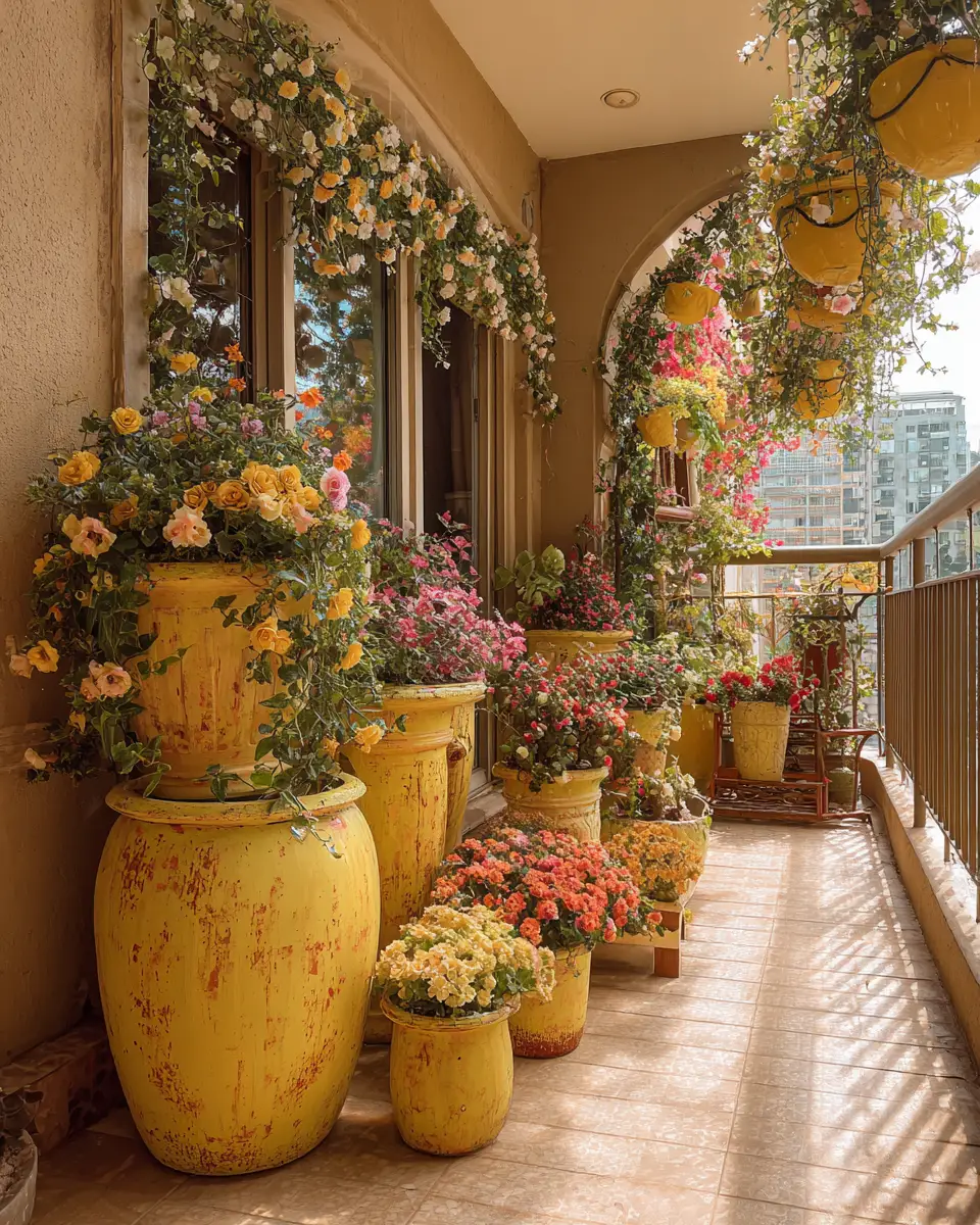 Soft Yellow Vintage Balcony Decor Ideas