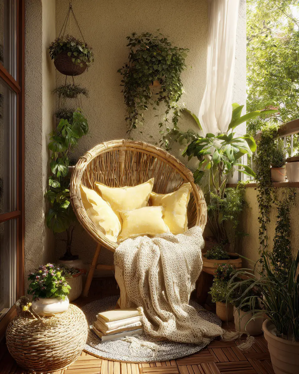 Soft Yellow Vintage Balcony Decor Ideas