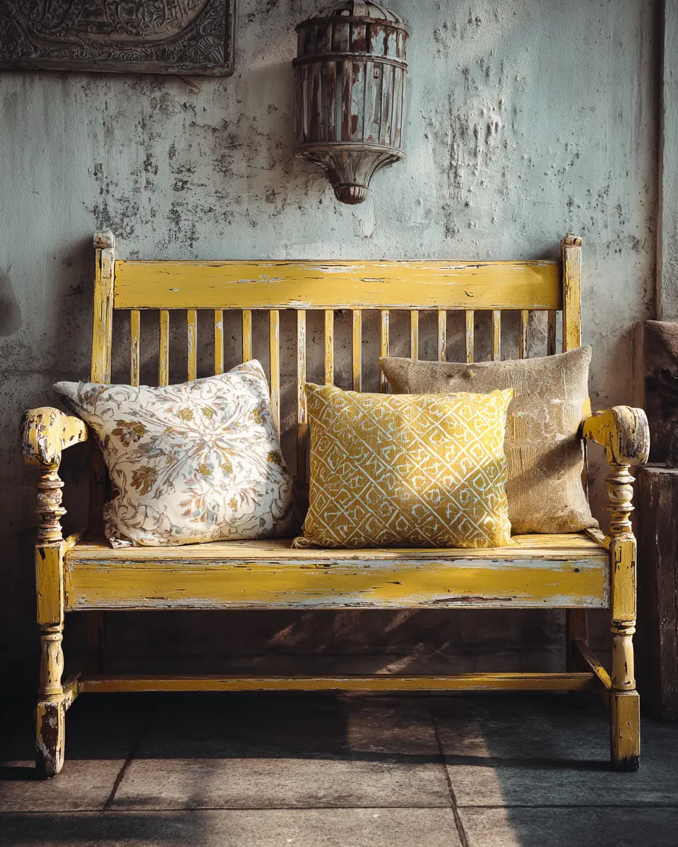 Soft Yellow Vintage Balcony Decor Ideas